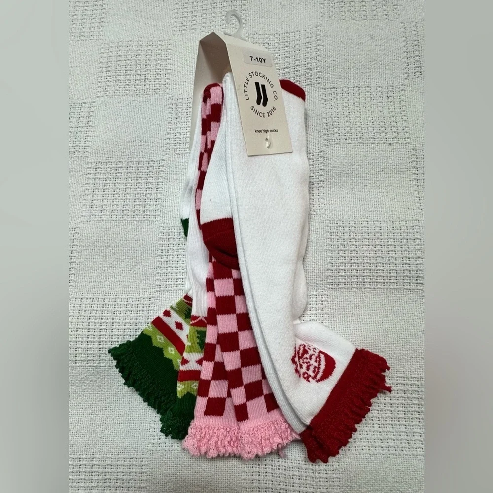 little STOCKING Merry & Bright Knee High Sock 3-Pack